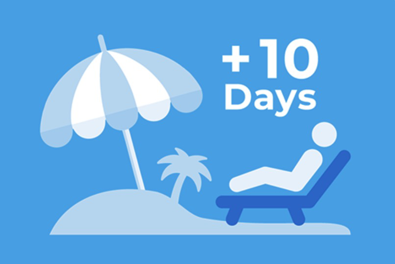 年間休日が昨年より10日増えました！